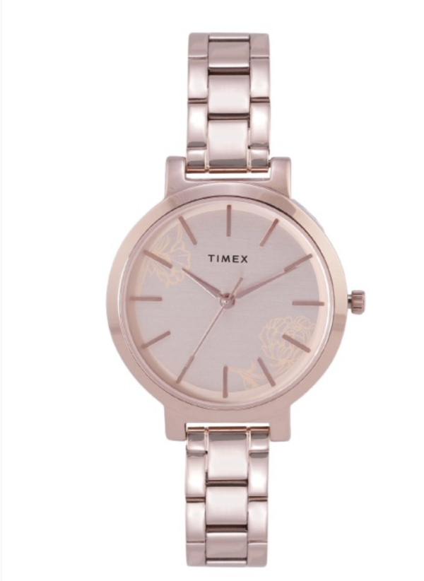Women Rose Gold-Toned Printed Dial & Bracelet Style Analogue Watch - Image 2